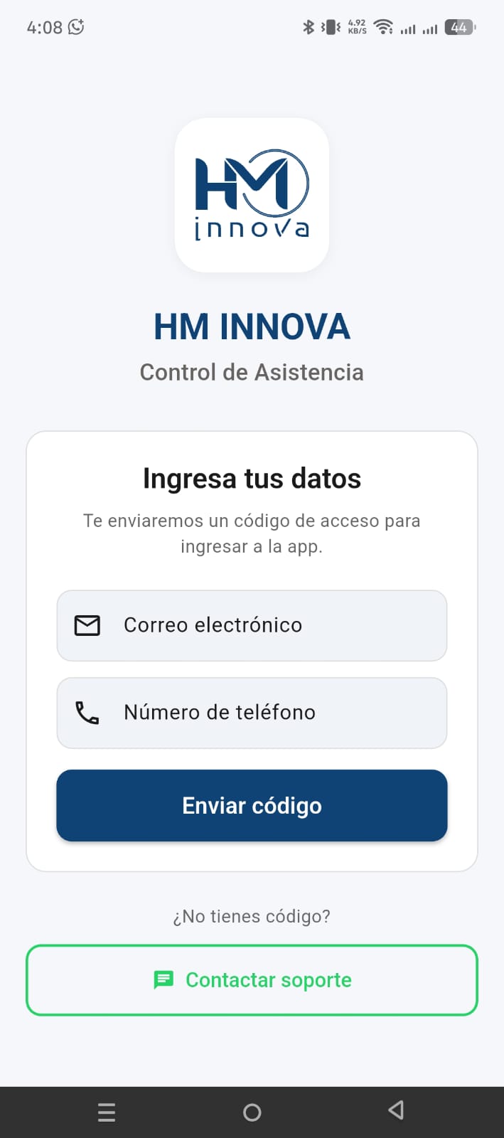 App Biométrica de Asistencia · App · Hermes DG