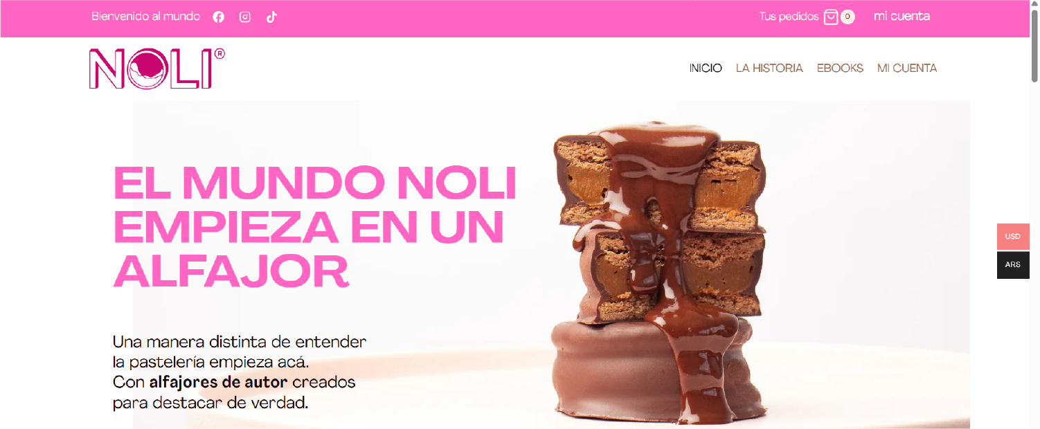 Sitio Web Noli Alfajores · nolialfajores.com