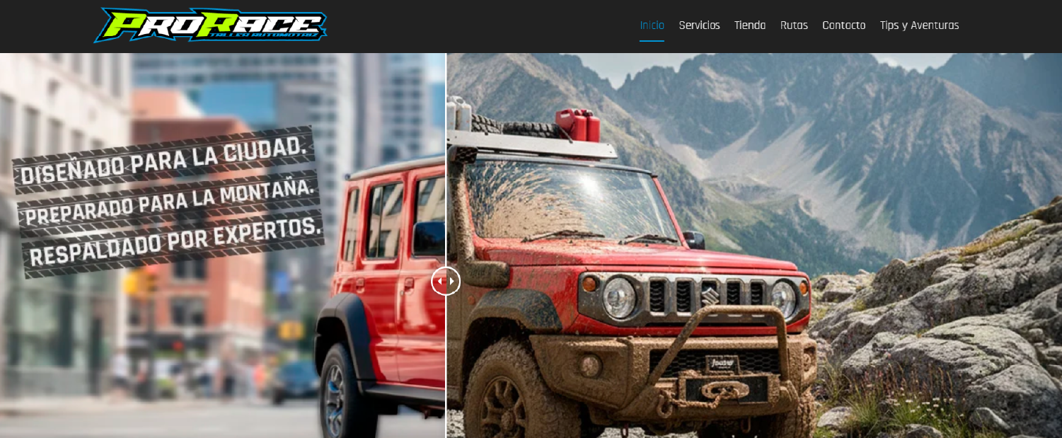 Sitio Web ProRace EC + WooCommerce
